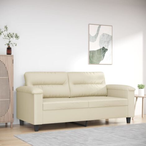 Canapé à 2 places Crème 140 cm Similicuir vidaXL23115