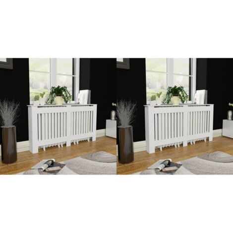 INLIFE Cache-radiateurs 2 pcs Blanc MDF 152 cm