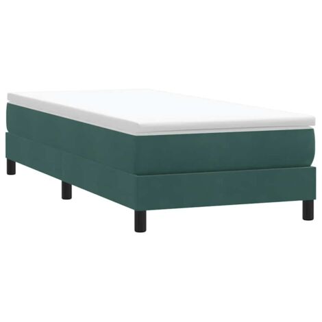 Vidaxl – Sommier à lattes vert foncé 80x220 cm – Structure en bois d'ingénierie – Tissu velours doux – Pieds robustes pour stabilité