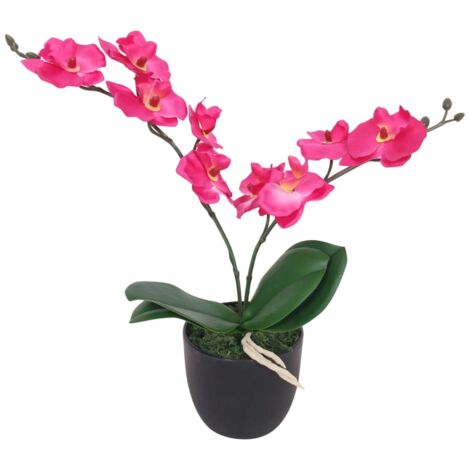 vidaXL Artificial Orchid Plant with Pot 30 cm Red
