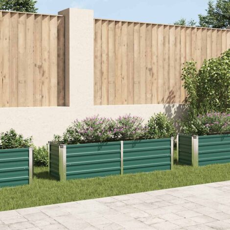 Lit surélevé de jardin Acier galvanisé 160x40x45 cm Vert vidaXL