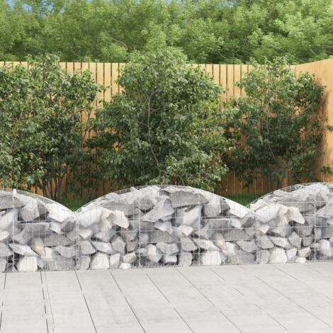 Panier de gabions arqué 150x50x40/60 cm Fer galvanisé vidaXL