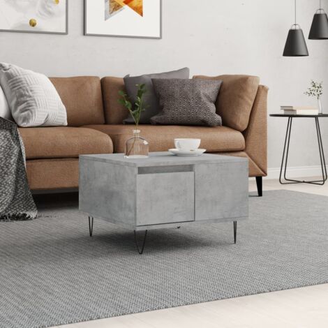 Table basse gris béton 55x55x36,5 cm bois d'ingénierie vidaXL