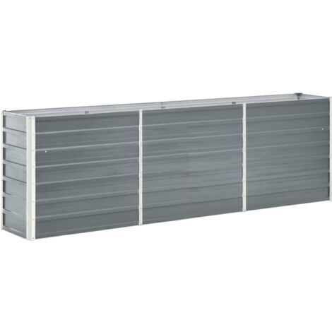 Vidaxl – Lit surélevé de jardin en acier galvanisé 240x40x77 cm – Résistant aux intempéries – Grand espace de rangement – Fond ouvert
