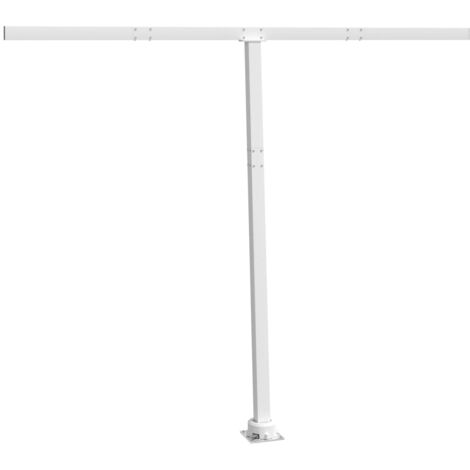 vidaXL Jeu de poteaux d'auvent blanc 300x245 cm fer