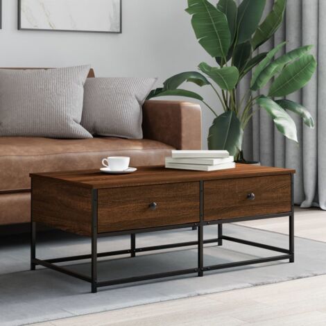 Table basse chêne marron 100x51x40 cm bois d'ingénierie vidaXL (1/5)