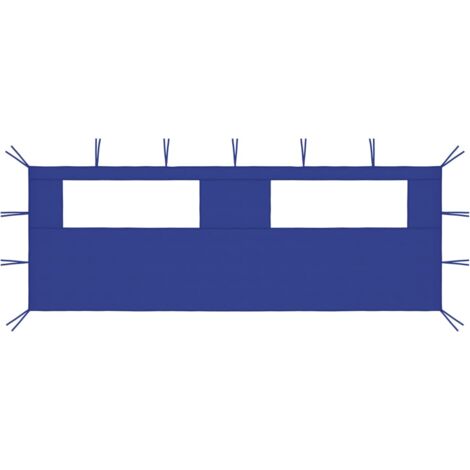 vidaXL Paroi latérale de belvédère avec fenêtres 6x2 m Bleu (1/4)