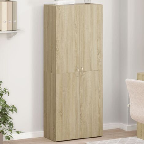 Vidaxl – Armoire de classement chêne sonoma 60x32x153 cm – Bois d'ingénierie – 4 compartiments pour rangement efficace – Design élégant