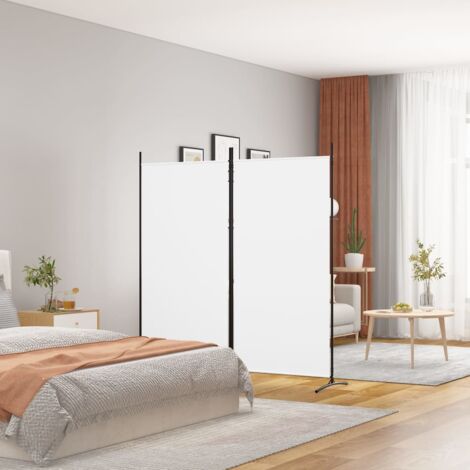 Vidaxl – Cloison de séparation pliable 2 panneaux 175x180 cm – Tissu polyester blanc – Pour diviser espaces et bloquer lumière – Montage facile