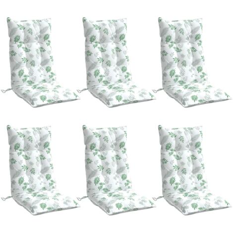 Coussins de chaise à dossier haut lot de 6 modèle de feuille vidaXL