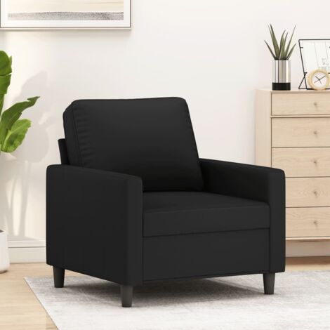 Vidaxl – Fauteuil noir 60 cm en velours – Design moderne et confortable – Cadre en métal robuste – Idéal pour salon ou bureau