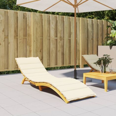 Vidaxl – Coussin bain de soleil crème 200x70x3 cm – Tissu oxford résistant à l'eau – Rembourrage en mousse pour confort optimal