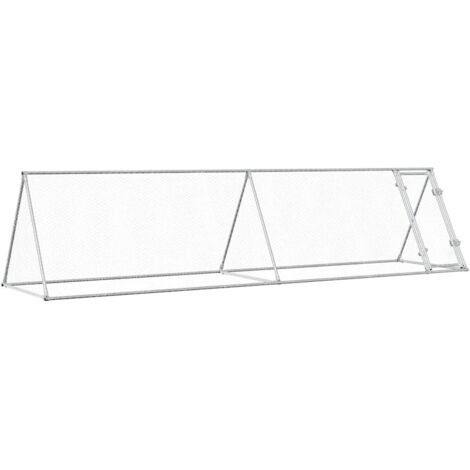 Vidaxl – Cage pour poules en acier galvanisé 400x105x91 cm – Enclos spacieux avec porte verrouillable – Pour petits animaux d'extérieur