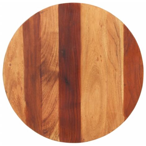 Vidaxl – Plateau de table rond en bois d'acacia massif 60 cm – Épaisseur 25-27 mm – Finition polie et vernie – Pour rénovation de table