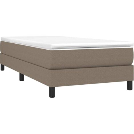 Cadre de lit à ressorts taupe 100x200 cm tissu vidaXL