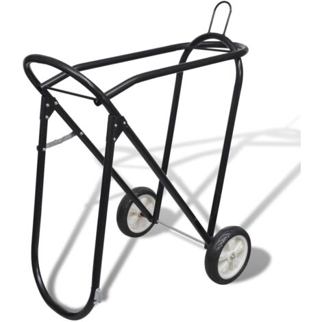 Vidaxl – Porte-selle pliable en acier avec roues – Charge maximale 150kg – Largeur 33cm – Longueur 84cm – Finition enduit de poudre (1/5)
