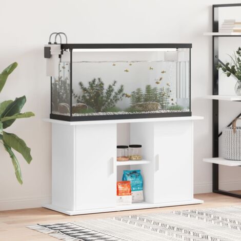 Vidaxl – Support pour aquarium blanc 101x41x58 cm – Bois d'ingénierie durable – Design élégant pour intérieur – Fixation murale incluse