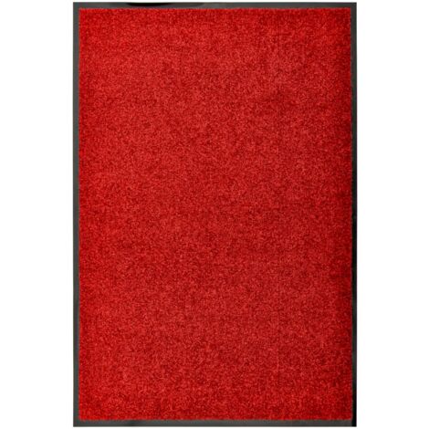 Vidaxl – Paillasson lavable rouge 60x90 cm – Support PVC antidérapant – Absorbant 2,5 L/m² – Lavable en machine pour intérieur/extérieur