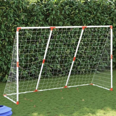vidaXL But de football pour enfants avec ballons 2 en 1 blanc (1/5)