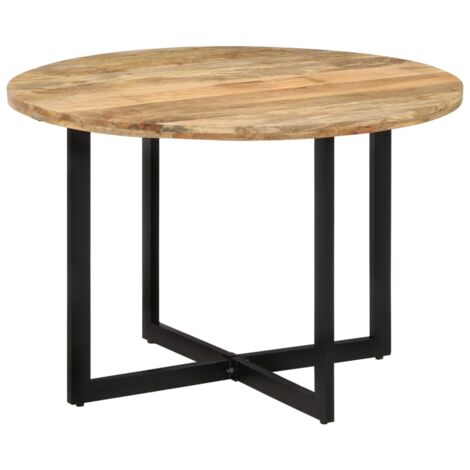 Vidaxl – Table de salle à manger en bois de manguier massif 110x75 cm – Design rétro – Cadre en fer robuste – Pour 4 personnes (1/6)