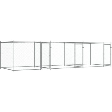 Vidaxl – Cage pour chien en acier galvanisé 6x2x1,5 m – Chenil sécurisé avec portes – Idéal pour exercice et dressage