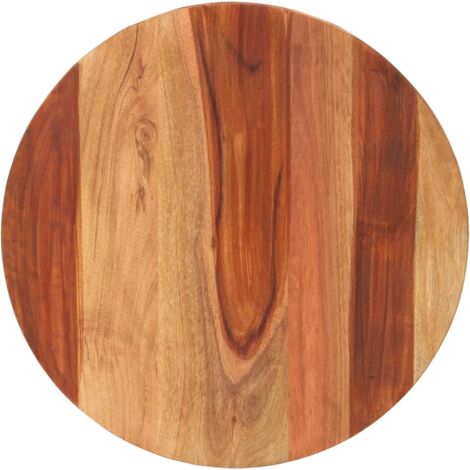 Vidaxl – Plateau de table rond en bois massif 50 cm – Épaisseur 15-16 mm – Finition polie et vernie – Unique et durable