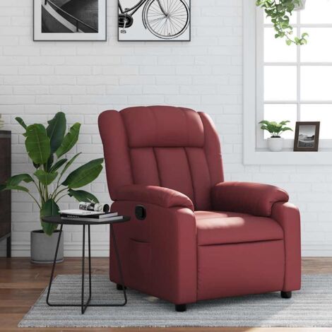 vidaXL Fauteuil inclinable Rouge bordeaux Similicuir (1/5)