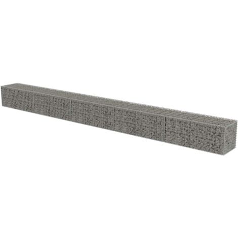 Vidaxl – Mur à gabion avec couvercles en acier galvanisé 600 x 50 x 50 cm – Résistance aux intempéries – Grande capacité de charge 1400 kg/m³