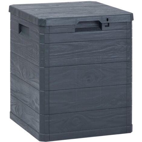 Vidaxl – Coffre de jardin 90 L en plastique résistant aux intempéries – Design texture bois – Pour rangement intérieur et extérieur