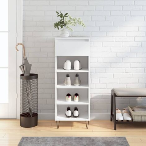 Armoire à chaussures Blanc brillant 40x36x105cm Bois ingénierie vidaXL (1/5)