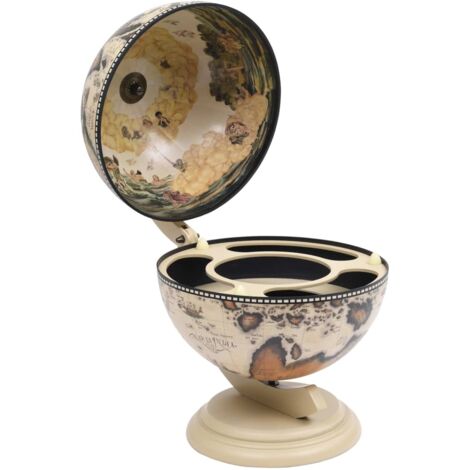 vidaXL Support de vin globe de dessus de table Bois d'eucalyptus Blanc (1/5)