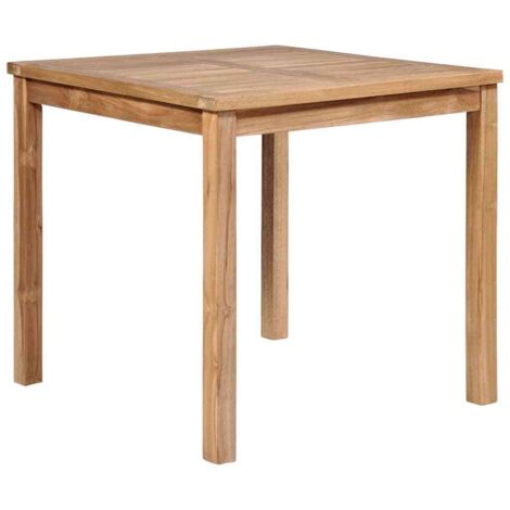 Vidaxl – Table de salle à manger carrée 80x80 cm en teck massif – Finition à base d'eau – Résistante aux intempéries – Pour intérieur et extérieur