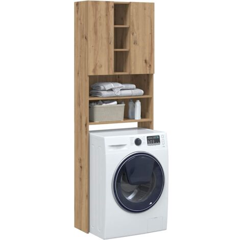 Vidaxl – Meuble bas de salle de bain chêne artisanal 64x25,5x190 cm – 4 compartiments spacieux – Fixation murale recommandée - vidaXL893587
