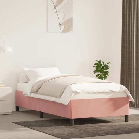 Cadre de lit sans matelas rose 100x200 cm velours vidaXL (1/5)