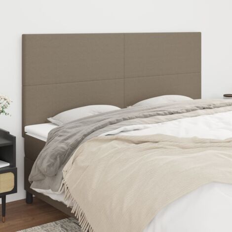 Tête de lit Taupe 200x5x118/128 cm Tissu vidaXL