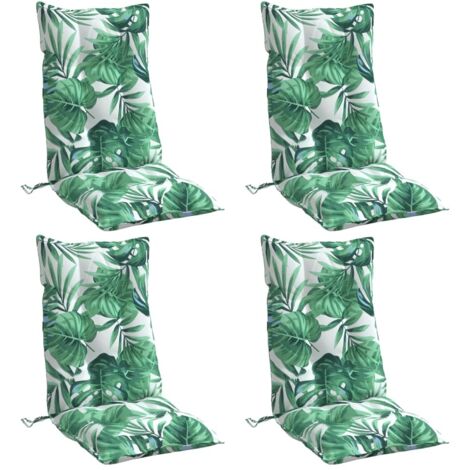 Coussins de chaise à dossier haut lot de 4 modèle de feuille vidaXL