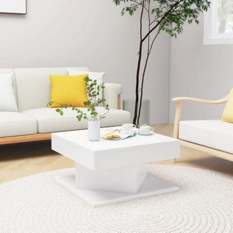 Vidaxl – Table basse fixe blanche 57x57x30 cm – Bois d'ingénierie – Surface facile à nettoyer – Idéale pour salons modernes