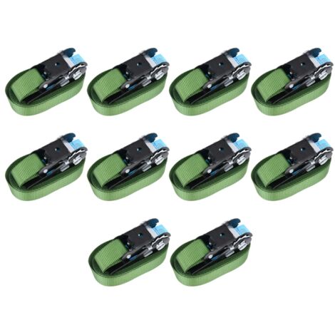 vidaXL Sangles d’arrimage à cliquet 10 pcs 800 daN 6 m Vert