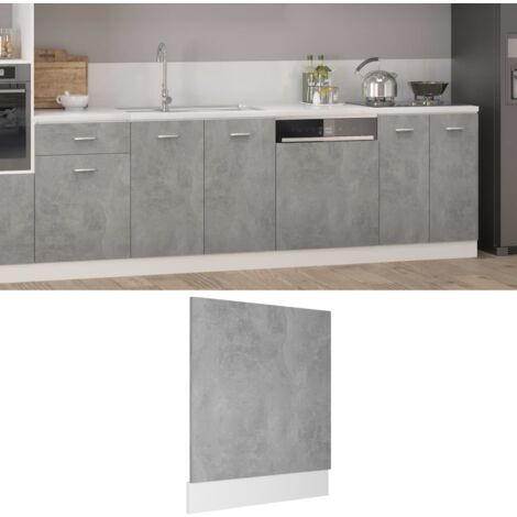 Panneau de lave-vaisselle "Lyon" Gris béton Bois d'ingénierie vidaXL