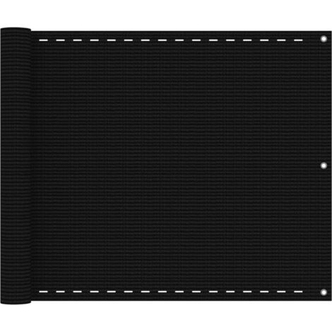 vidaXL Écran de balcon Noir 75x400 cm PEHD