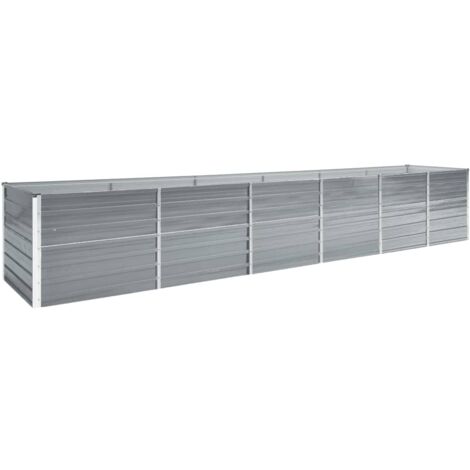 Vidaxl – Lit surélevé de jardin en acier galvanisé 480x80x77 cm – Fond ouvert pour drainage – Résistant aux intempéries – Montage facile