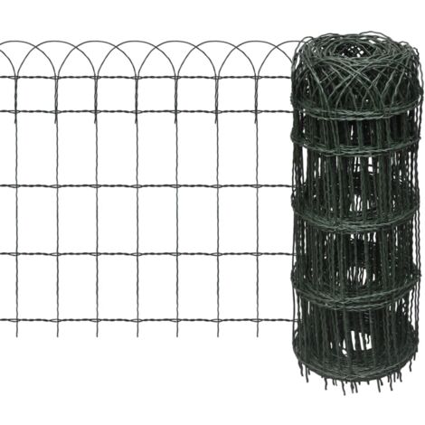 Vidaxl – Clôture de jardin en fer peint 25m – Bordure décorative résistante aux intempéries – Fixation sécurisée avec pointes – Pour délimiter les parterres