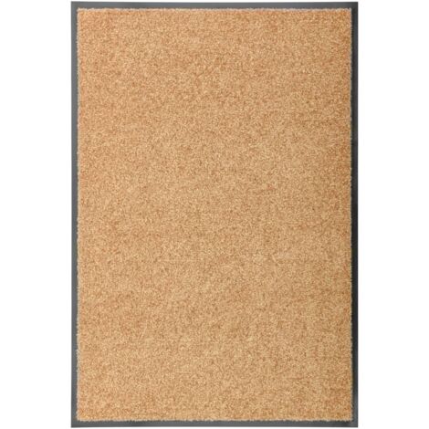 Vidaxl – Paillasson lavable crème 60x90 cm – Support PVC antidérapant – Absorbant 2,5 L/m² – Lavable en machine