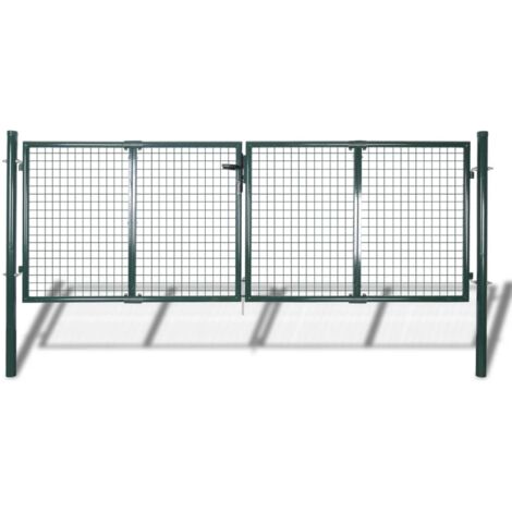Vidaxl – Grille de clôture de jardin en maille 306 x 75 cm – Acier galvanisé avec finition en poudre – Charnière à boulon pour verrouillage rapide