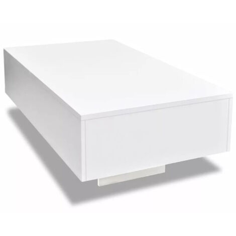 Vidaxl – Table basse rectangulaire haute brillance blanche – MDF finition brillante – Dimensions 85x55x31 cm – Table d'appoint moderne