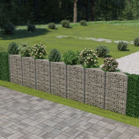 Vidaxl – Mur de gabion acier galvanisé 450 x 30 x 100 cm – Capacité de charge 1400 kg/m³ – Pour isolation acoustique et protection de l'intimité