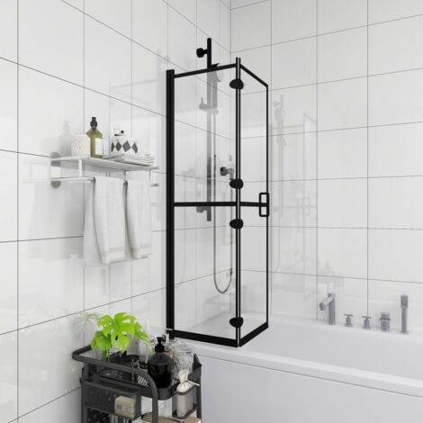 vidaXL Cabine de douche pliable ESG 100x140 cm Noir (1/5)