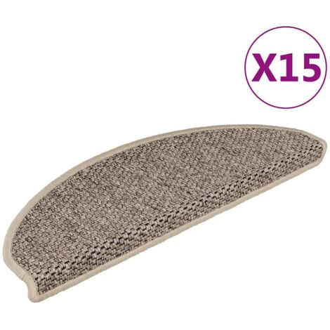 Vidaxl – Tapis d'escalier autocollants 15 pcs 65x21x4 cm – Aspect sisal – Tissu antidérapant et insonorisant – Lavables et faciles à installer