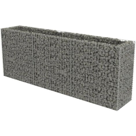 Vidaxl – Lit surélevé gabion acier galvanisé 270x50x100 cm – Grande capacité de charge 1400 kg/m³ – Pour parterre de fleurs ou plantes