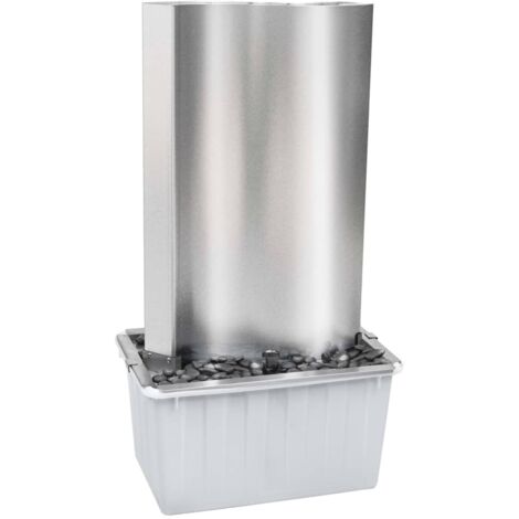 Vidaxl – Fontaine de jardin en acier inoxydable – Dimensions 60,2x37x122,1 cm – Éclairage LED blanc chaud – Pompe 90W débit 5000L/h (1/5)